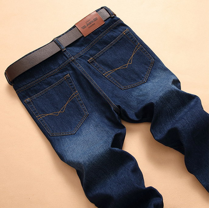 Korean men's straight jeans men's denim trousers