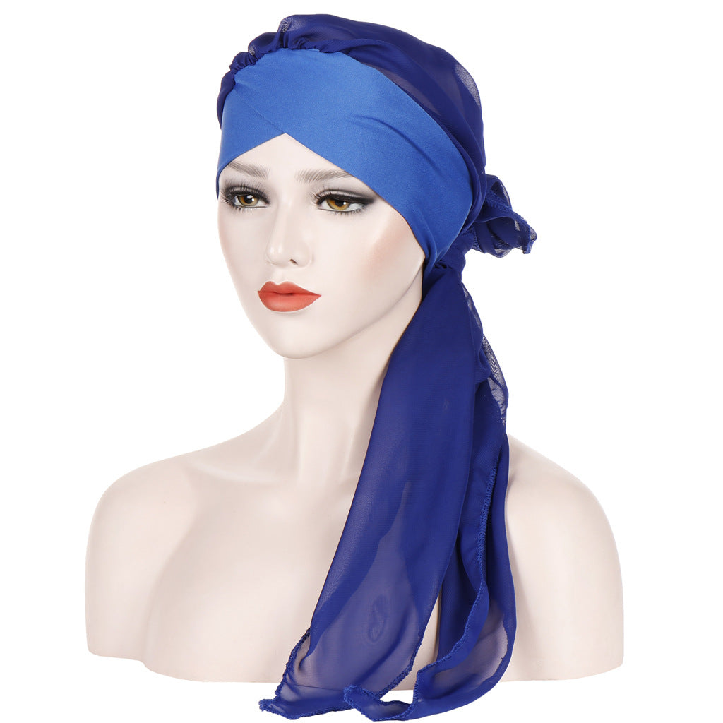 Turban Hat Hijab Cap Cancer Muslim Women Head-Scarf Wrap Beanie Bandana Flower Print