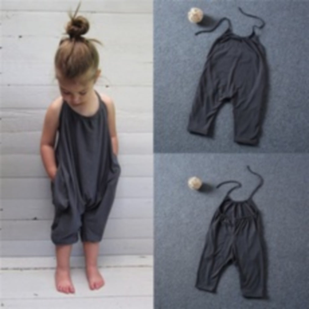 Girls Jumpsuits Summer Baby Girl Solid Overalls Soft Clothes