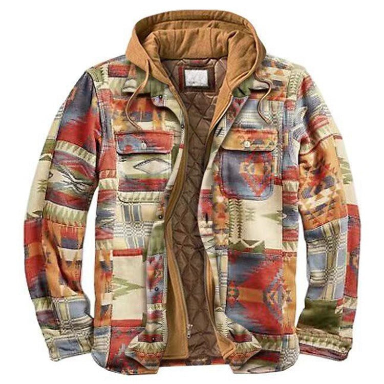 Non-Positioning Printed Loose Hooded Jacket Coat Shirt