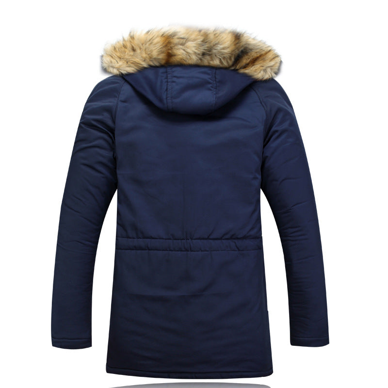 Autumn and winter thick padded jacket men's slim hooded padded jacket