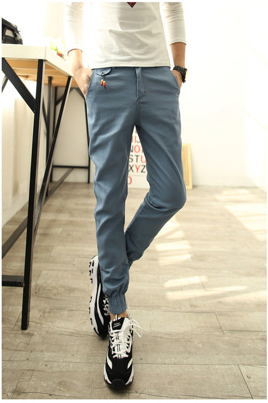 In the spring of 2016 new men's Korean slim slim casual pants feet feet Haren pants pants men's feet