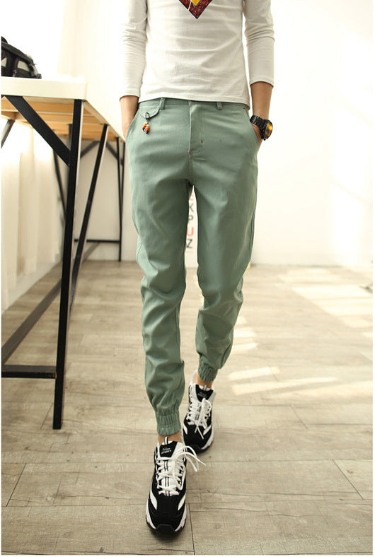 In the spring of 2016 new men's Korean slim slim casual pants feet feet Haren pants pants men's feet