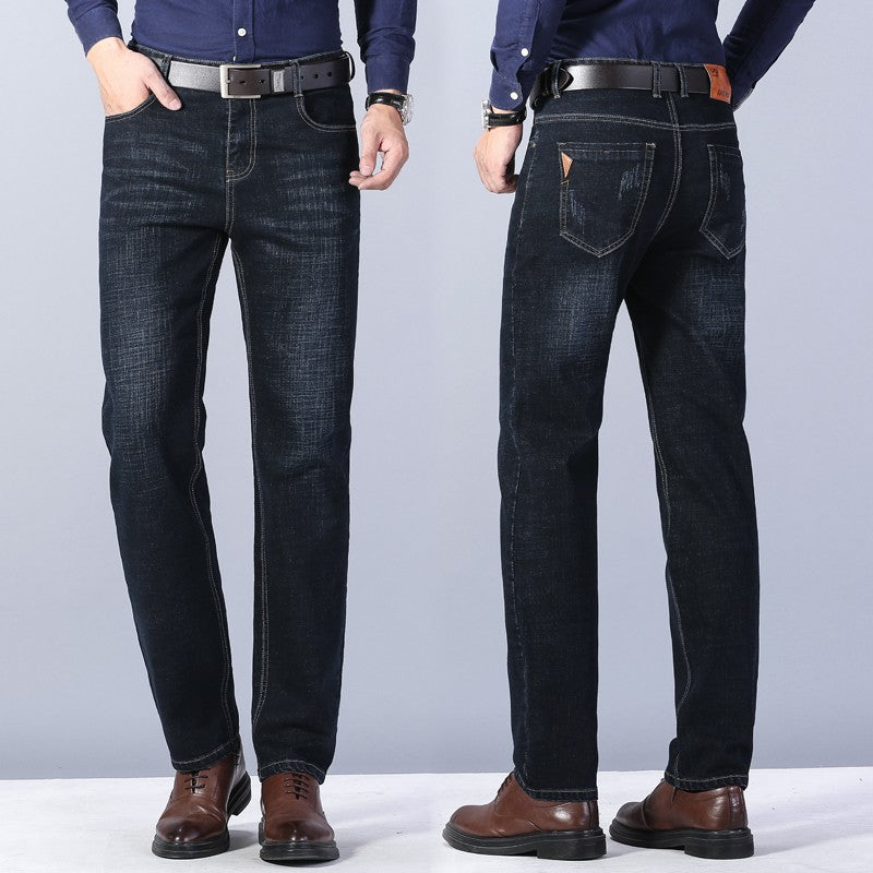 Loose Straight Casual Work Stretch Jeans For Men