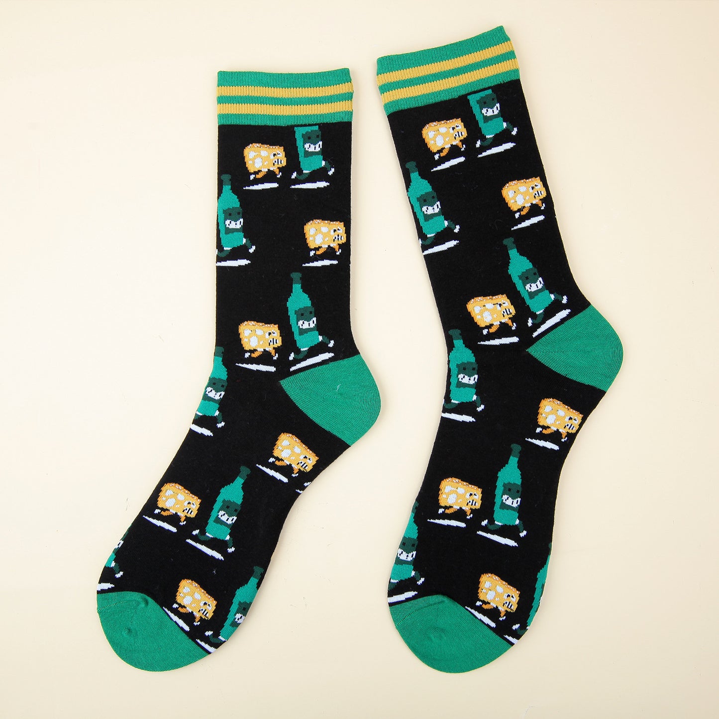 Santa Elk Cartoon Cotton Socks