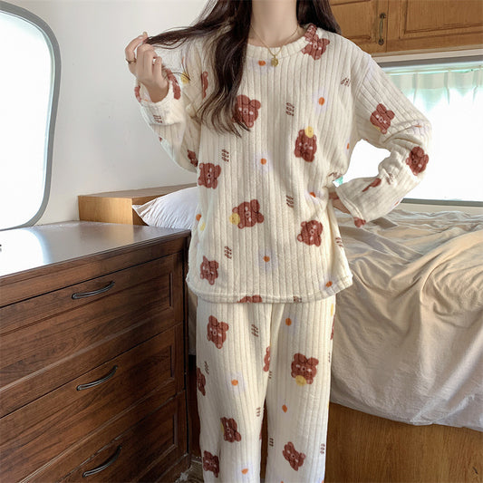 Women's Pajamas Autumn Winter Warm Pyjamas Sets