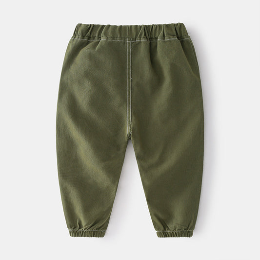 Trousers Children's Wear Trendy Handsome Mid-waist Middle And Small Boys Trousers