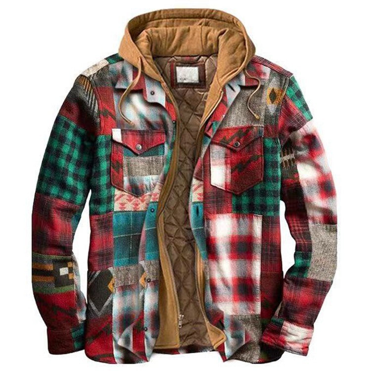 Non-Positioning Printed Loose Hooded Jacket Coat Shirt