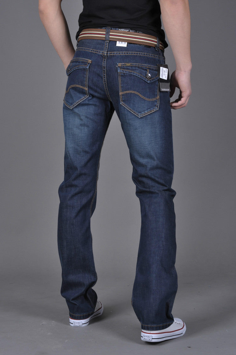 Men's Denim Long Pants Trendy Men's Denim Straight-Leg Pants