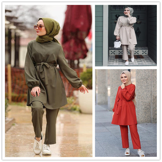 Arab girl Muslim plus size two-piece suit