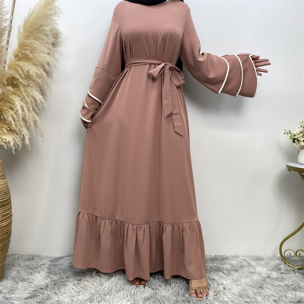 Muslim Fashion Dress At Hem For Women