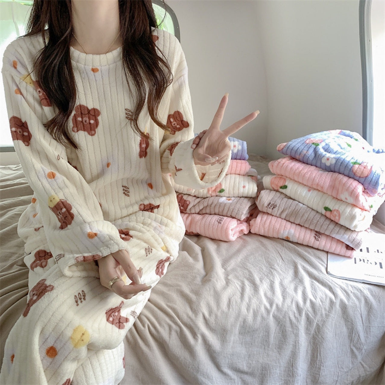 Women's Pajamas Autumn Winter Warm Pyjamas Sets