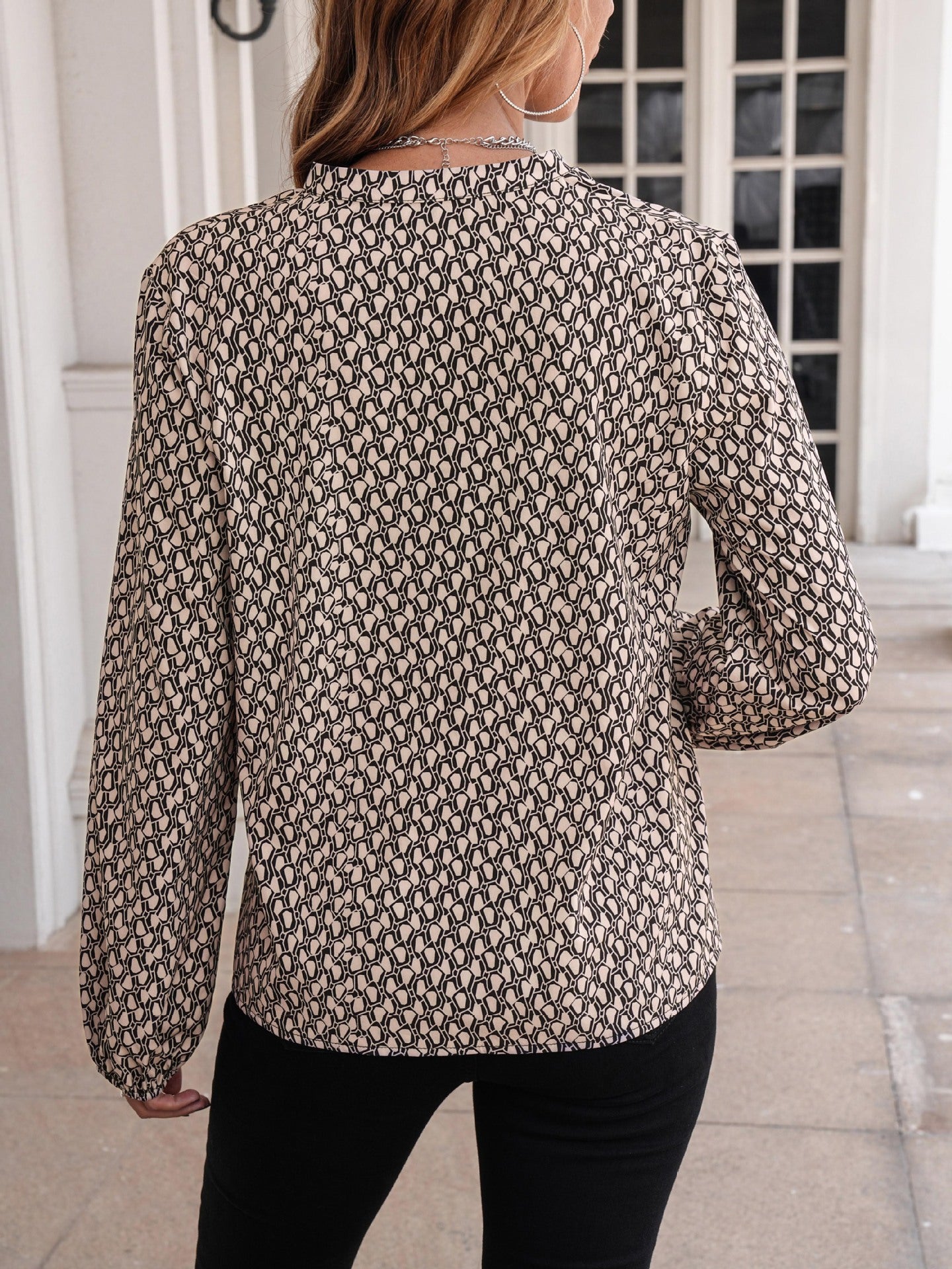 European And American Fashion Geometry Pattern Printing Loose Shirt