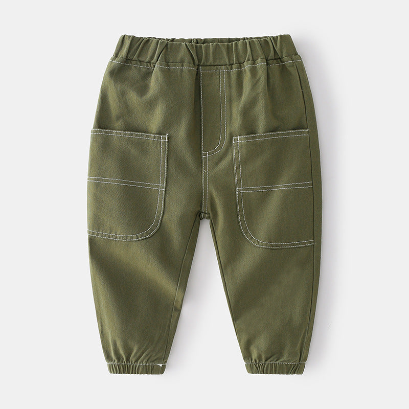 Trousers Children's Wear Trendy Handsome Mid-waist Middle And Small Boys Trousers