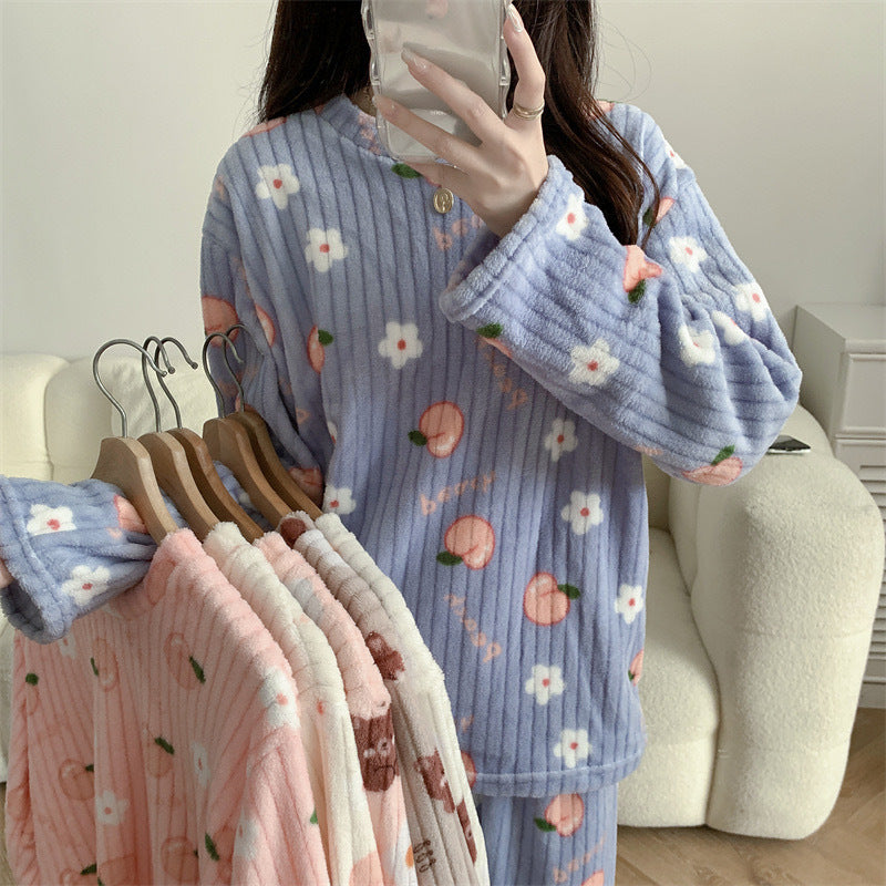 Women's Pajamas Autumn Winter Warm Pyjamas Sets